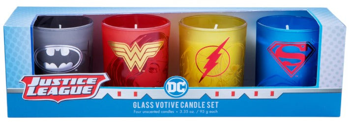 Set de Velas Votivas de Vidrio de la Liga de la Justicia de DC Comics