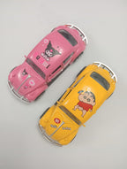 2 piezas Volkswagen (Vocho) de Kuromi color rosa y Crayon Shin-chan color amarillo