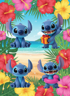 Banner Colección de Stitch figuras decorativas 4 piezas