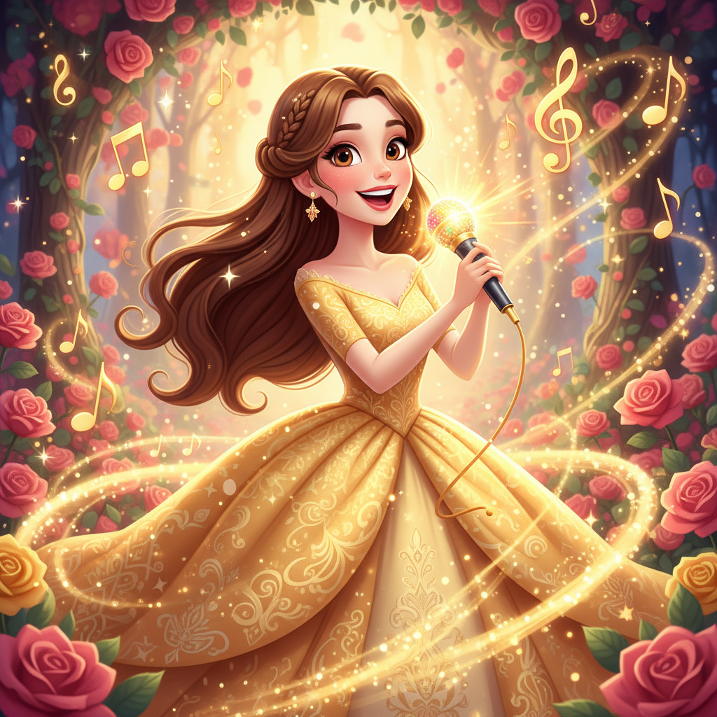 Banner Micrófono con Luz - Princesa Belle