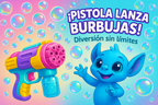 Banner pistola lanza burbujas con personaje alienígena original