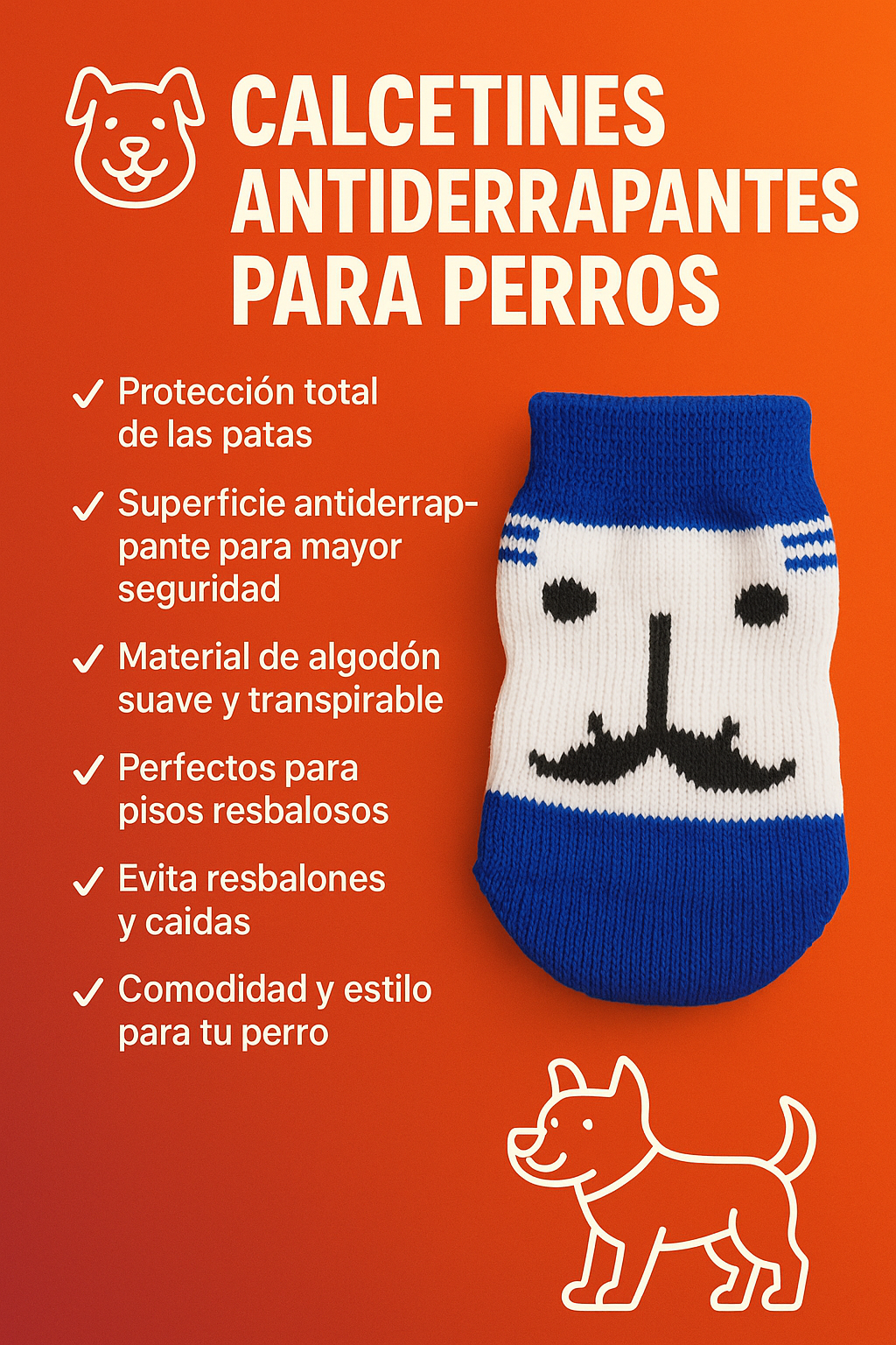 Banner promocional calcetines antiderrapantes Bigote feliz