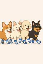 Imagen limpia de perritos usando calcetines Bigote feliz